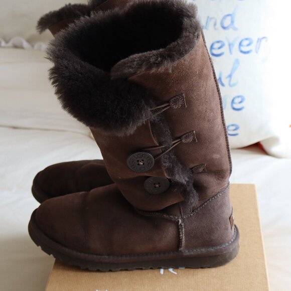 UGG Bailey Button Tall Boots in Brown - Picture 3 of 9